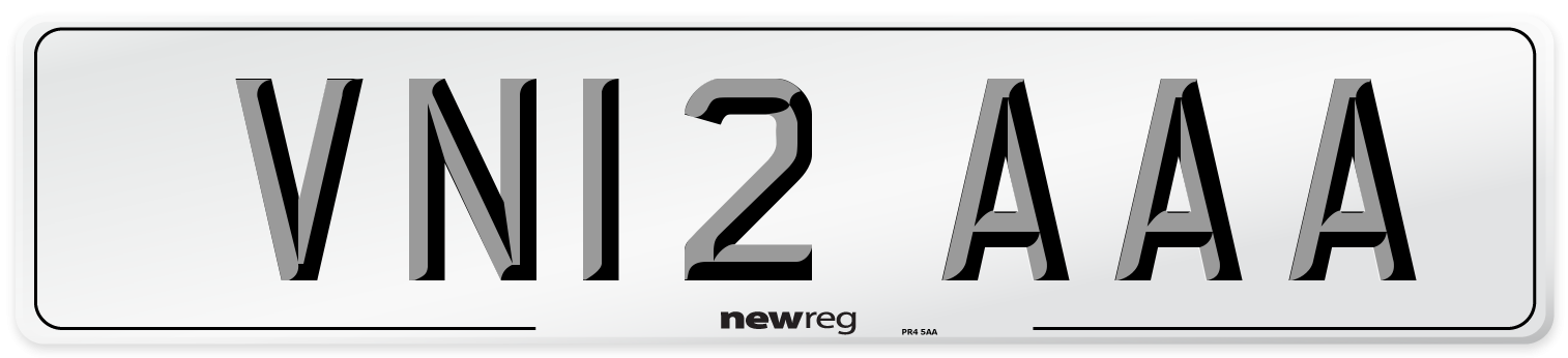 VN12 AAA Number Plate from New Reg
